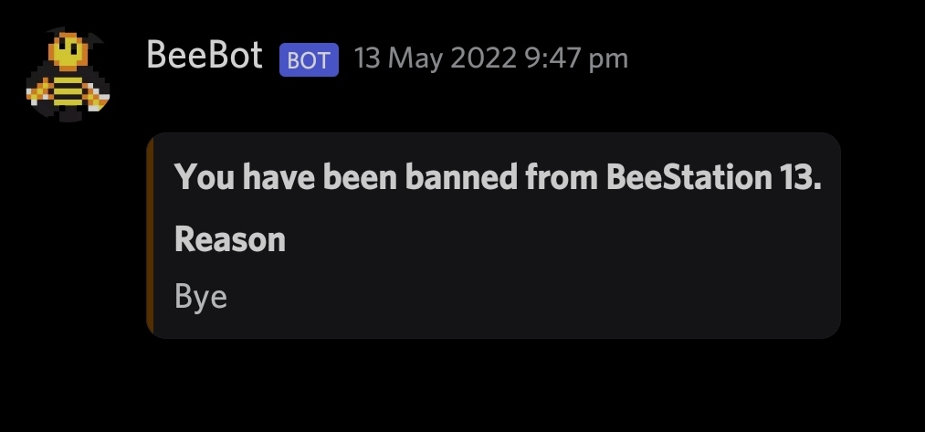 Oppius Server Ban Appeal - Discord Ban Appeals - BeeStation